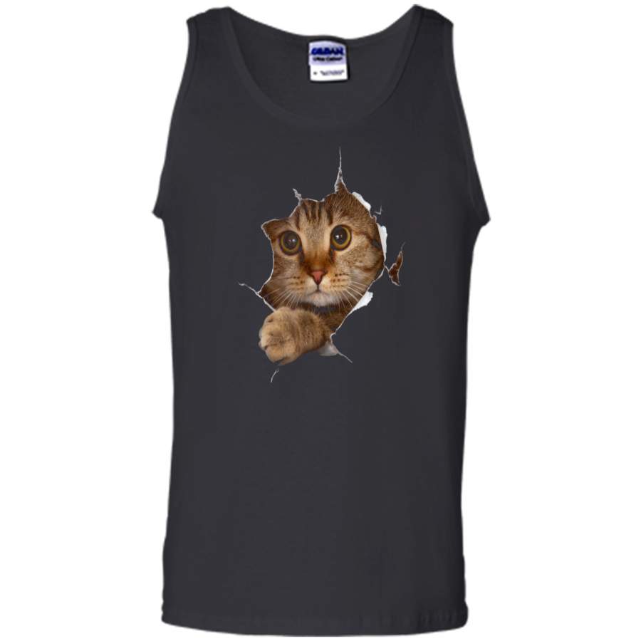 Sweet Kitten Torn Cloth 3D  – Funny Cat Lover Tee Tank Top