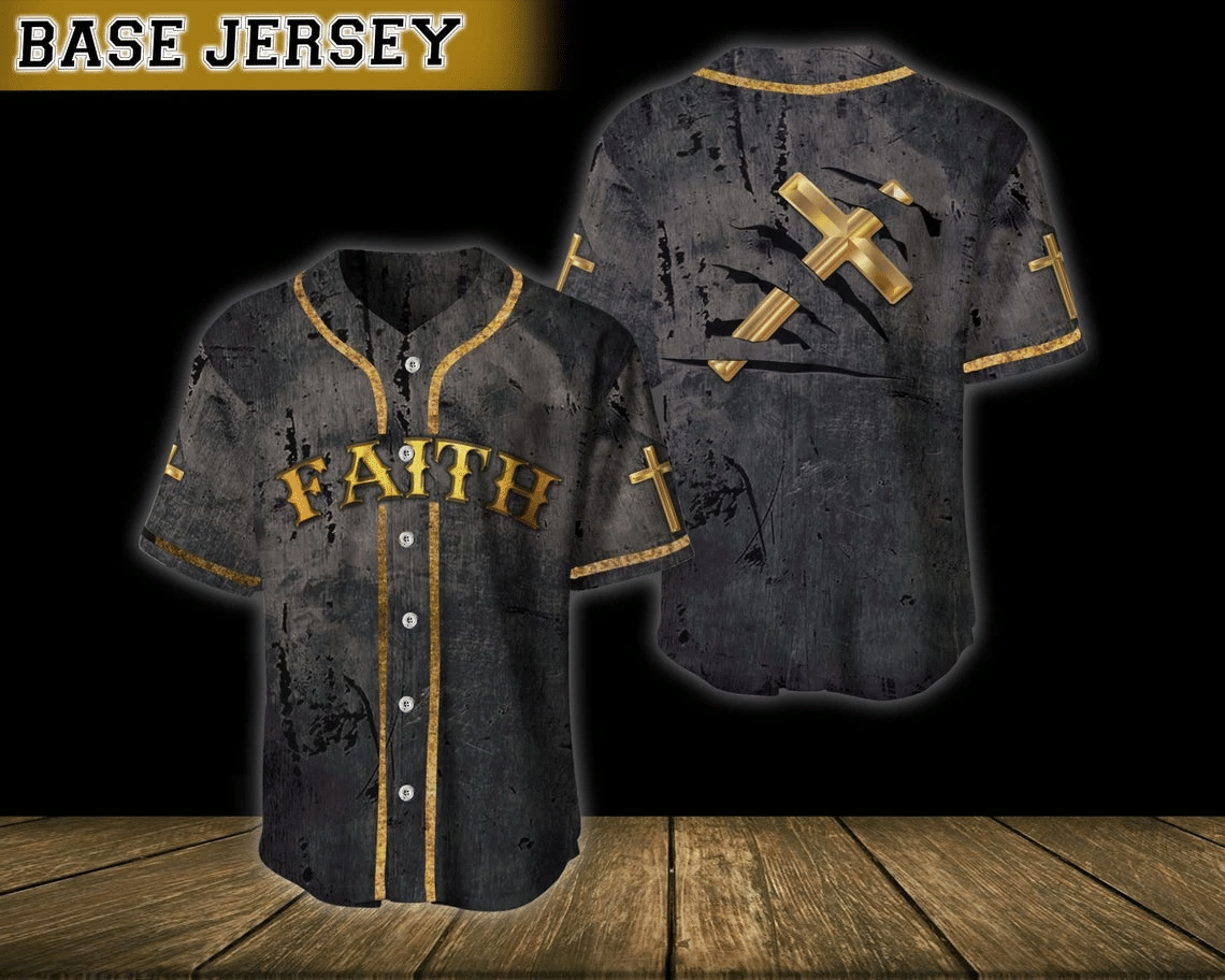 Faith & Cross Jesus 3D Prints Baseball Jersey For Men