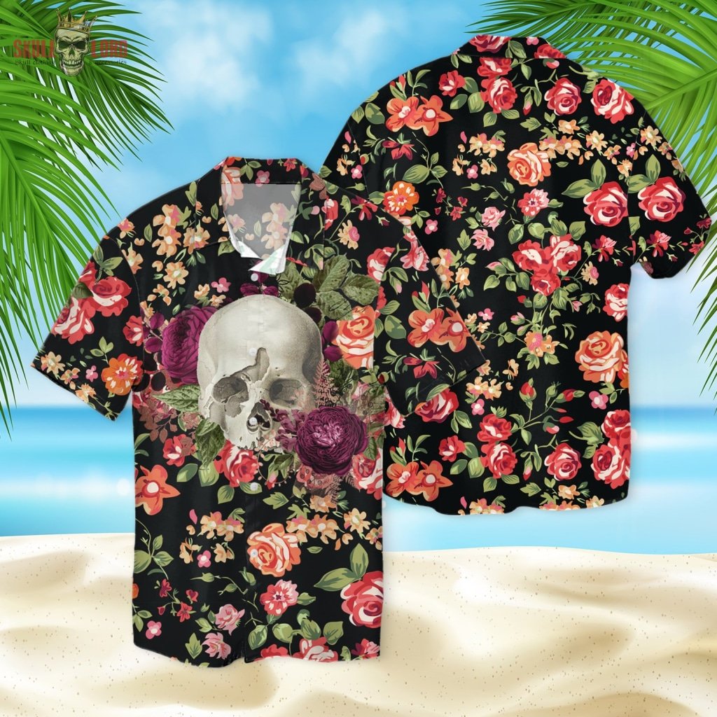 Skull Florals Hawaii Shirt Ha5417