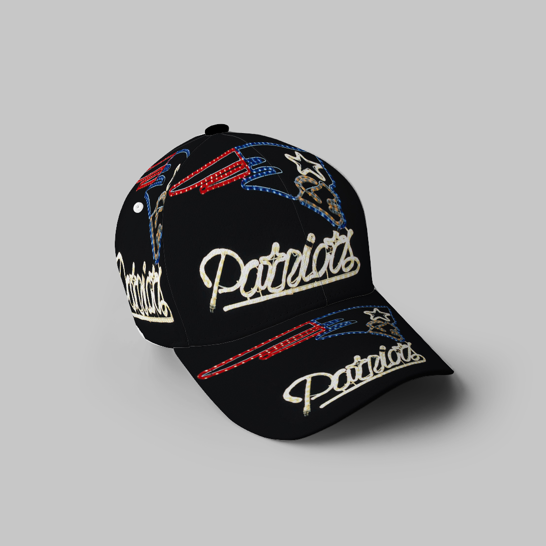 New England Patriots Light Bulb Pat 3D Printing Baseball Cap Classic Hat