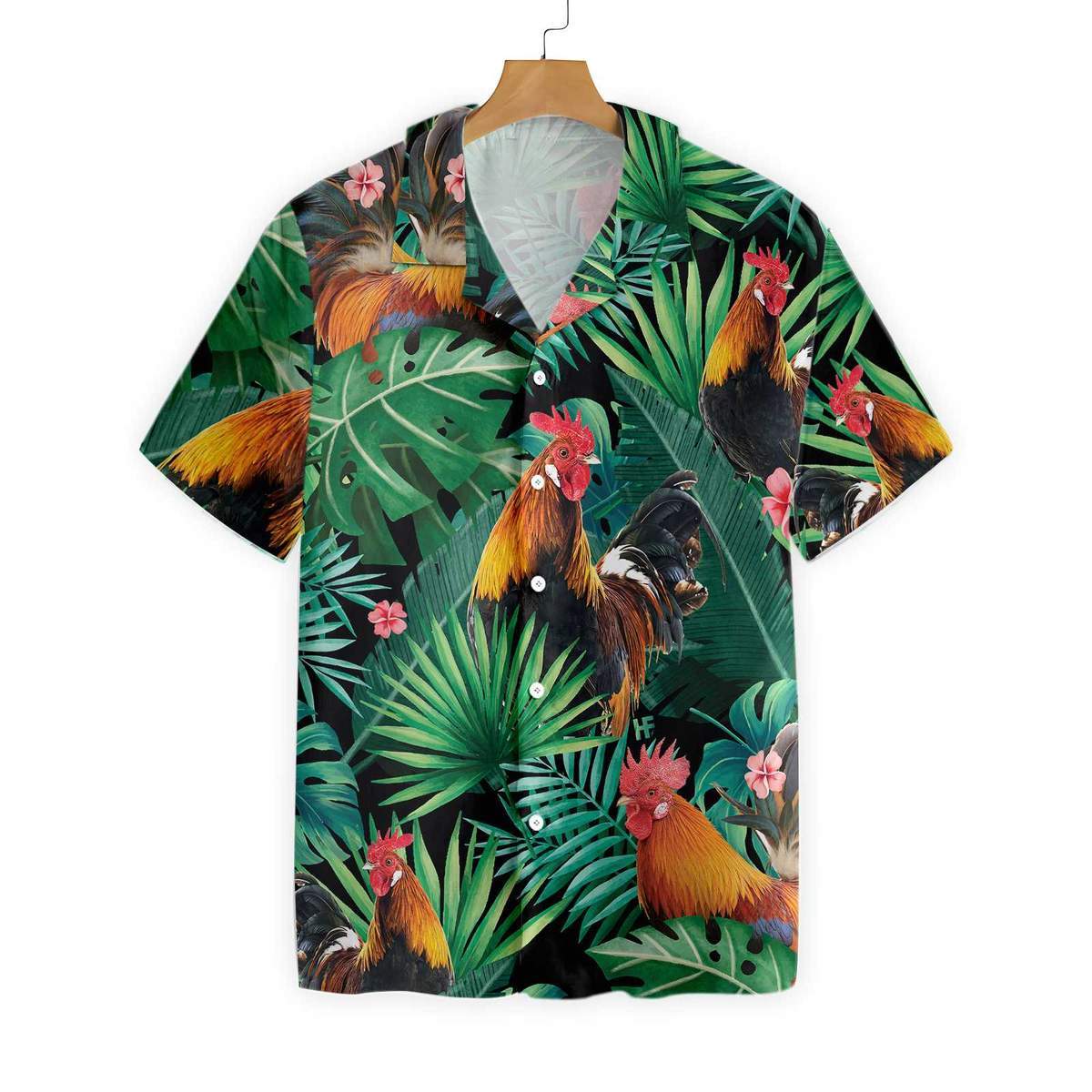 Tropical Rooster All Over Printed Hawaiian Chicken Lover Shirt For Men Women Ha29700