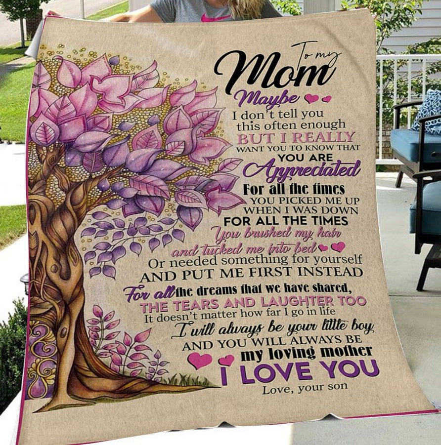 To My Mom I Really Want You To Know That You Are Appreciated Fleece Blanket Home Decor Bedding Couch Sofa Soft And Comfy Cozy Gift From Son