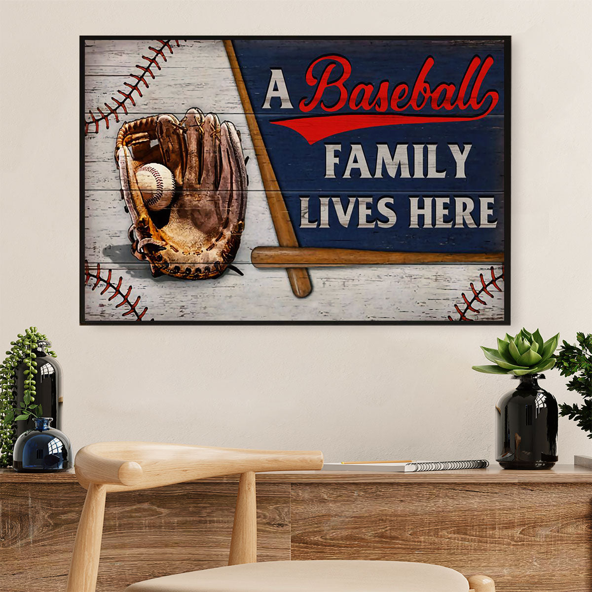 Baseball Canvas Wall Art Prints | Baseball Family | Home Décor Gift For Baseball Players