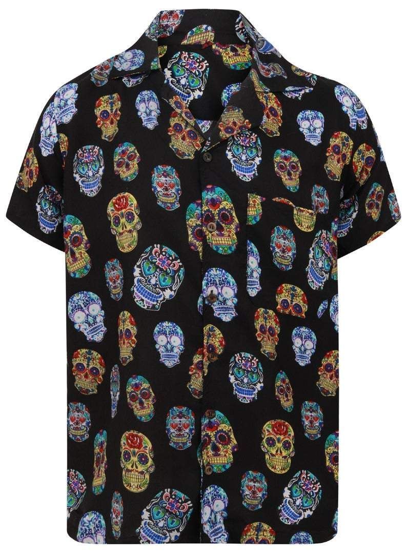 Get Here Halloween Skull Hawaii Aloha Shirts Ha7530