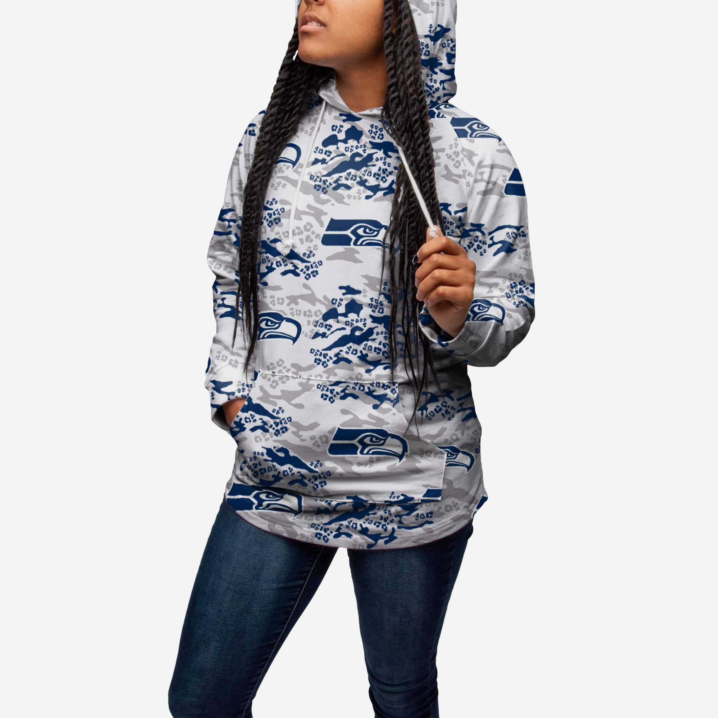 Seattle Seahawks Womens Leopard Camo Hoodie