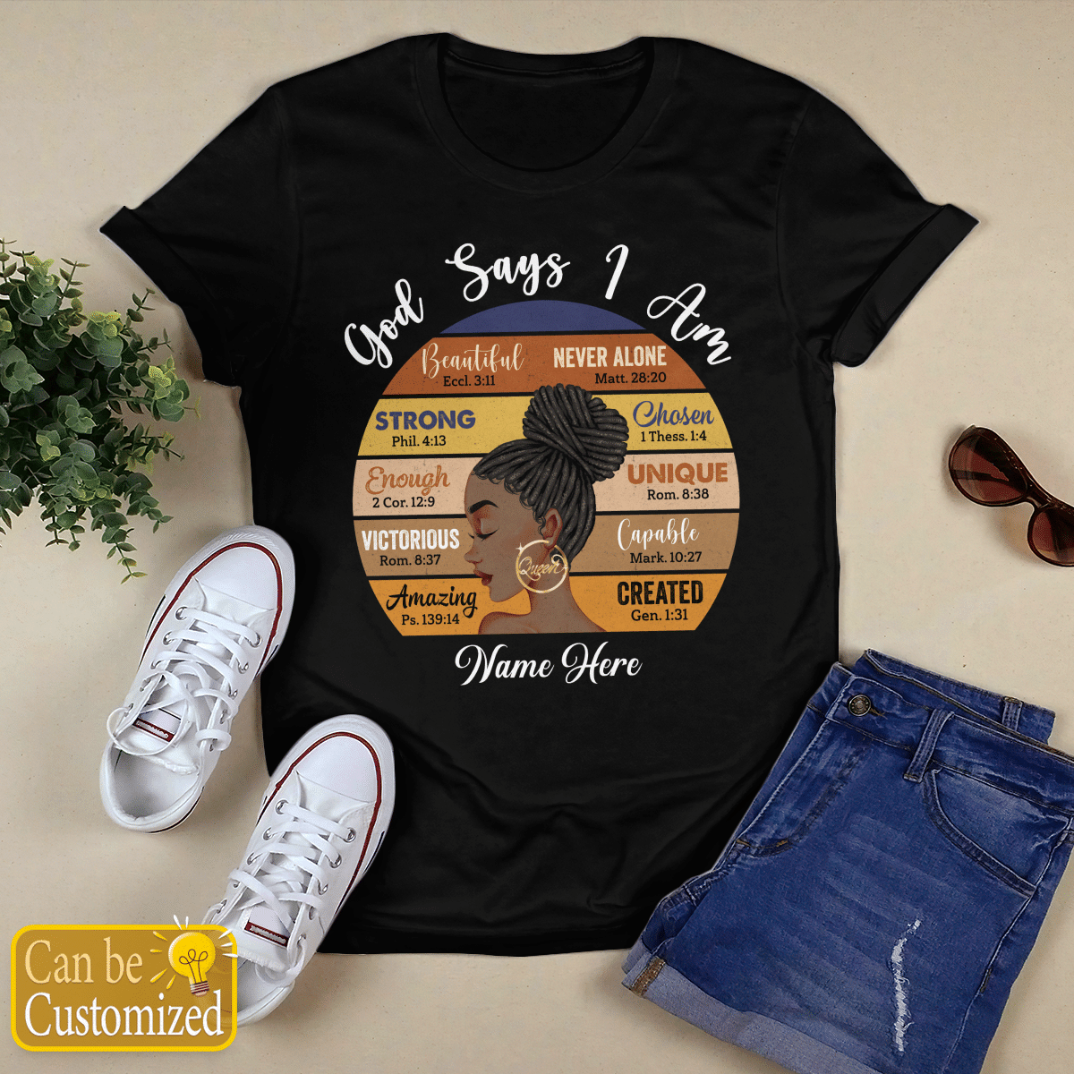 Personalized Shirt Black Girl Praying Shirt God Says I Am Beautiful Shirt Custom Name Custom Clipart