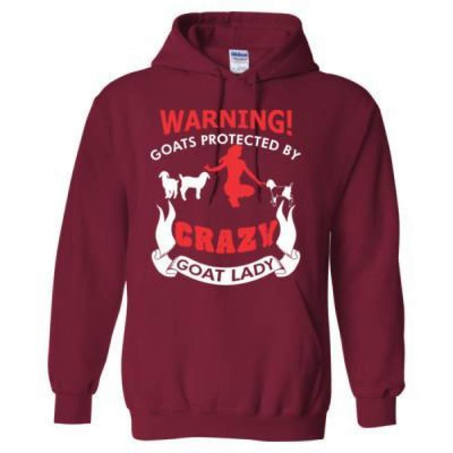 AGR Warning Goats Protected By Crazy Goat Lady – Heavy Blend™ Hooded Sweatshirt