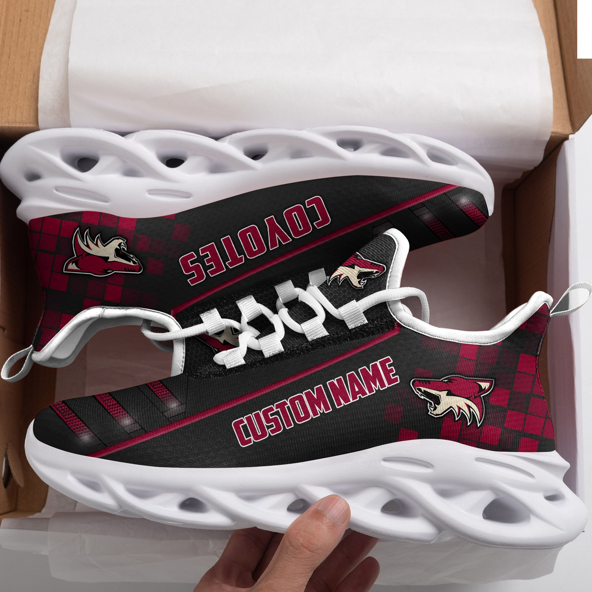 Arizona Coyotes Custom Name  Max Soul Sneaker Shoes For Fan