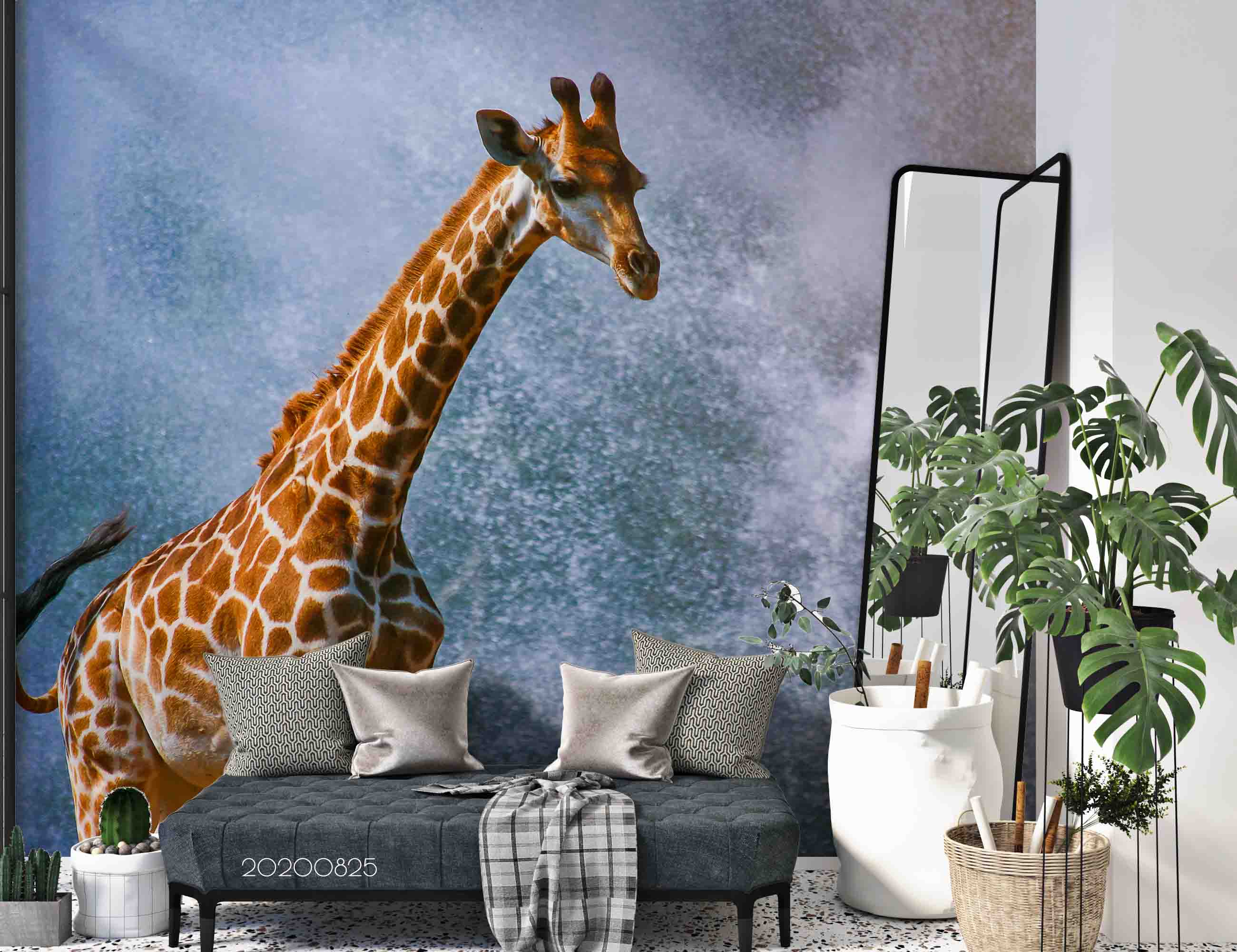 3D Animal Giraffe Water Splash Wall Mural Wallpaper 10 Lqh