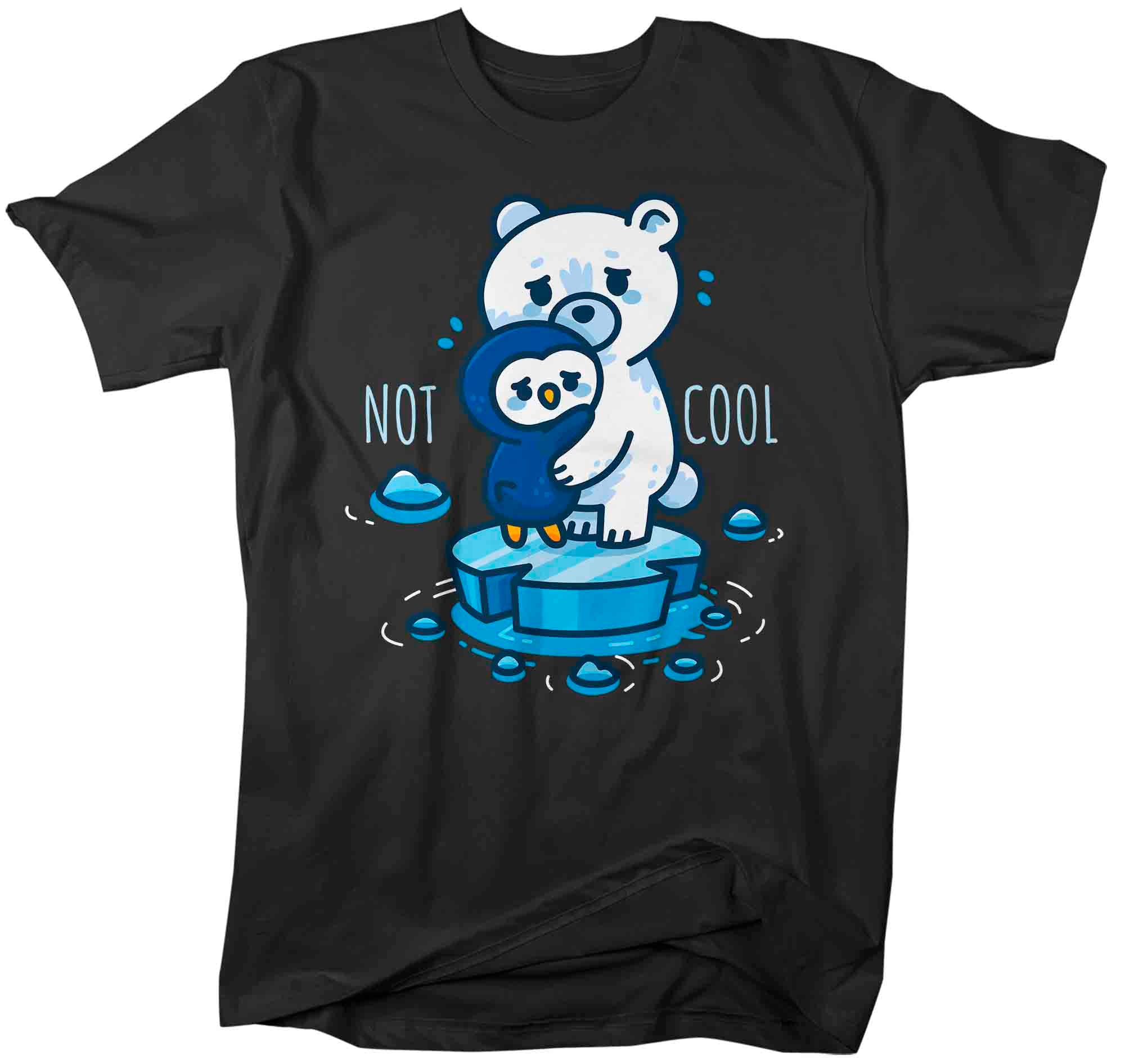 Men’S Climate Change Shirt Not Cool T Shirt Polar Bear Penguin Arctic Earth Day Global Warming Gift Shirt Man Unisex Tshirt