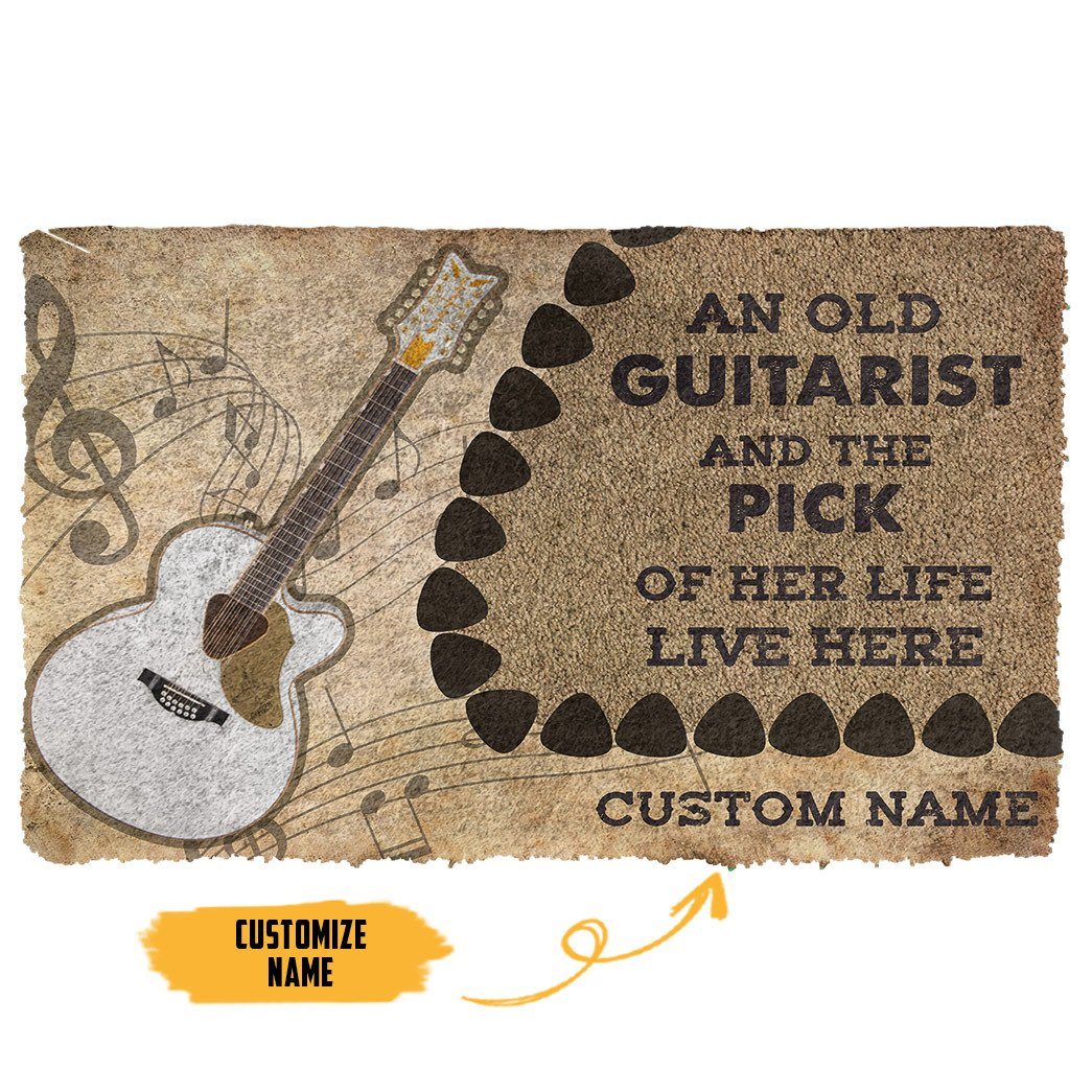 Gearhumans  GearHuman 3D Twelve-string Guitars An Old Guitarist Custom Doormat