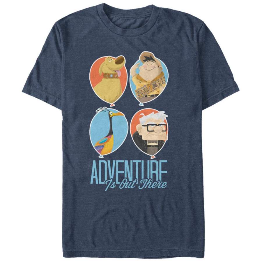 Up Men’s Balloons Adventure is Out There  T Shirt Navy Blue Heather S