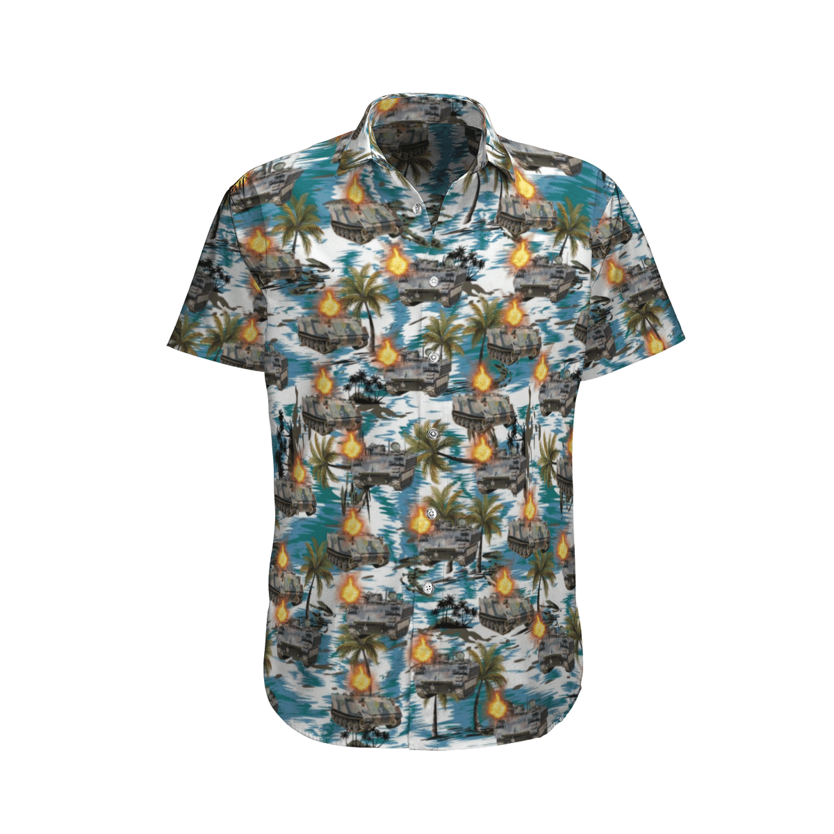 On Fire Australian Army Blue High Quality Unisex Hawaii Shirt For Men And Women Ha4579