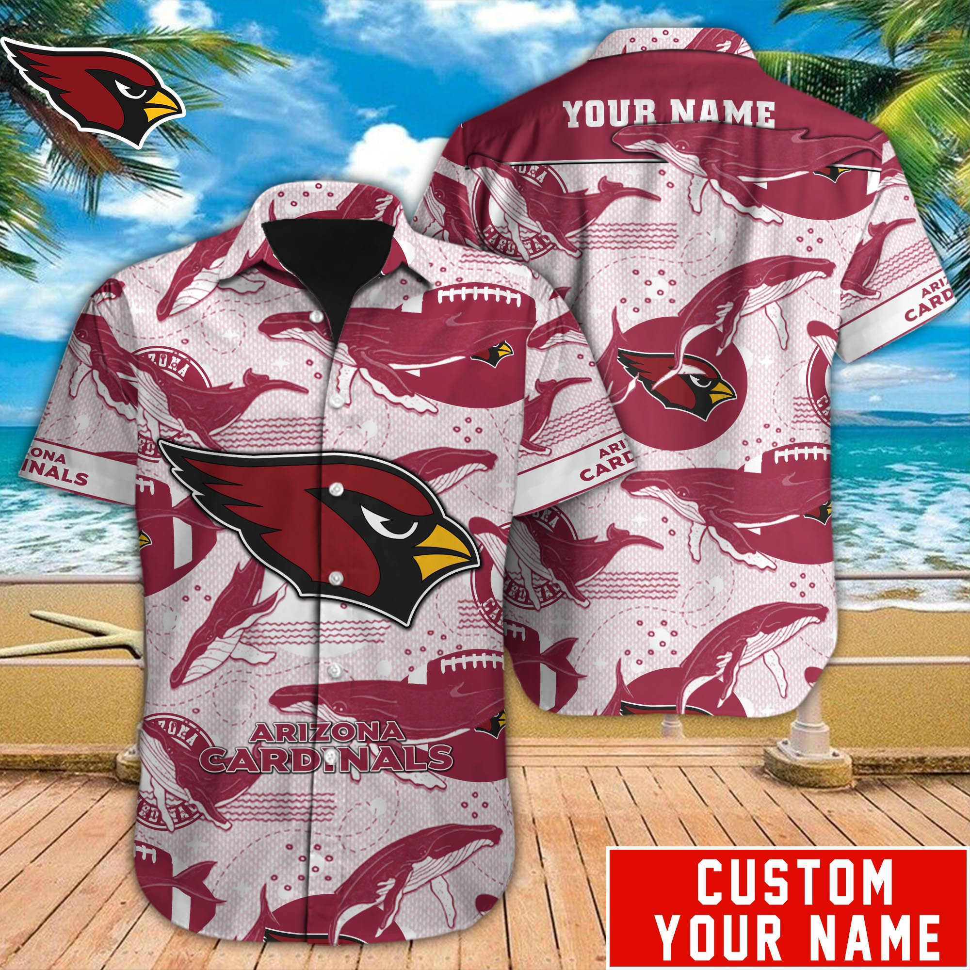 Arizona Cardinals Nfl-Hawaiian Shirt Custom M-40576