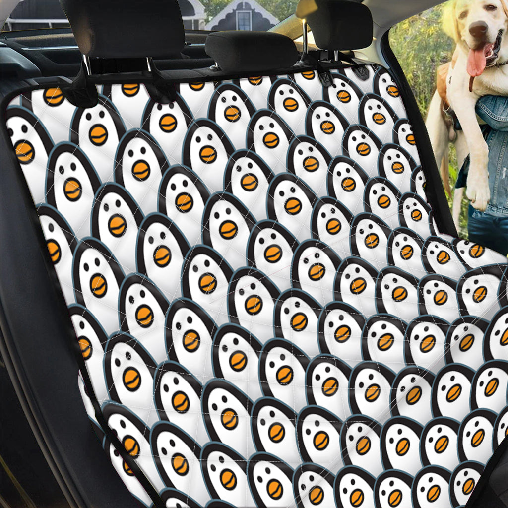 Cute Penguin Face Pattern Print Pet Car Back Seat Cover