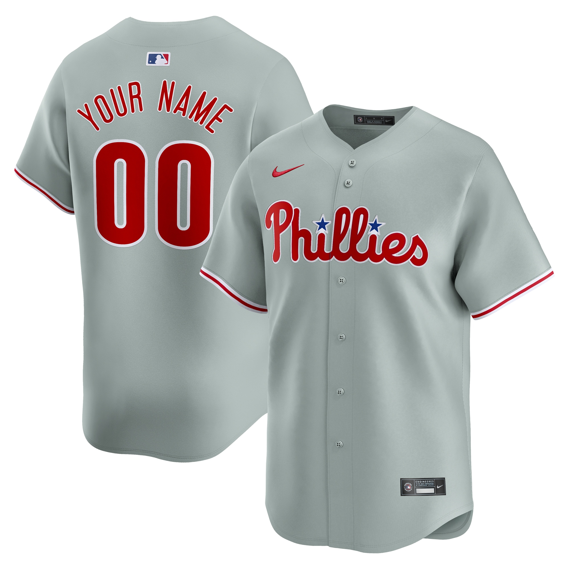 Philadelphia Phillies Away Limited Custom Jersey – Gray