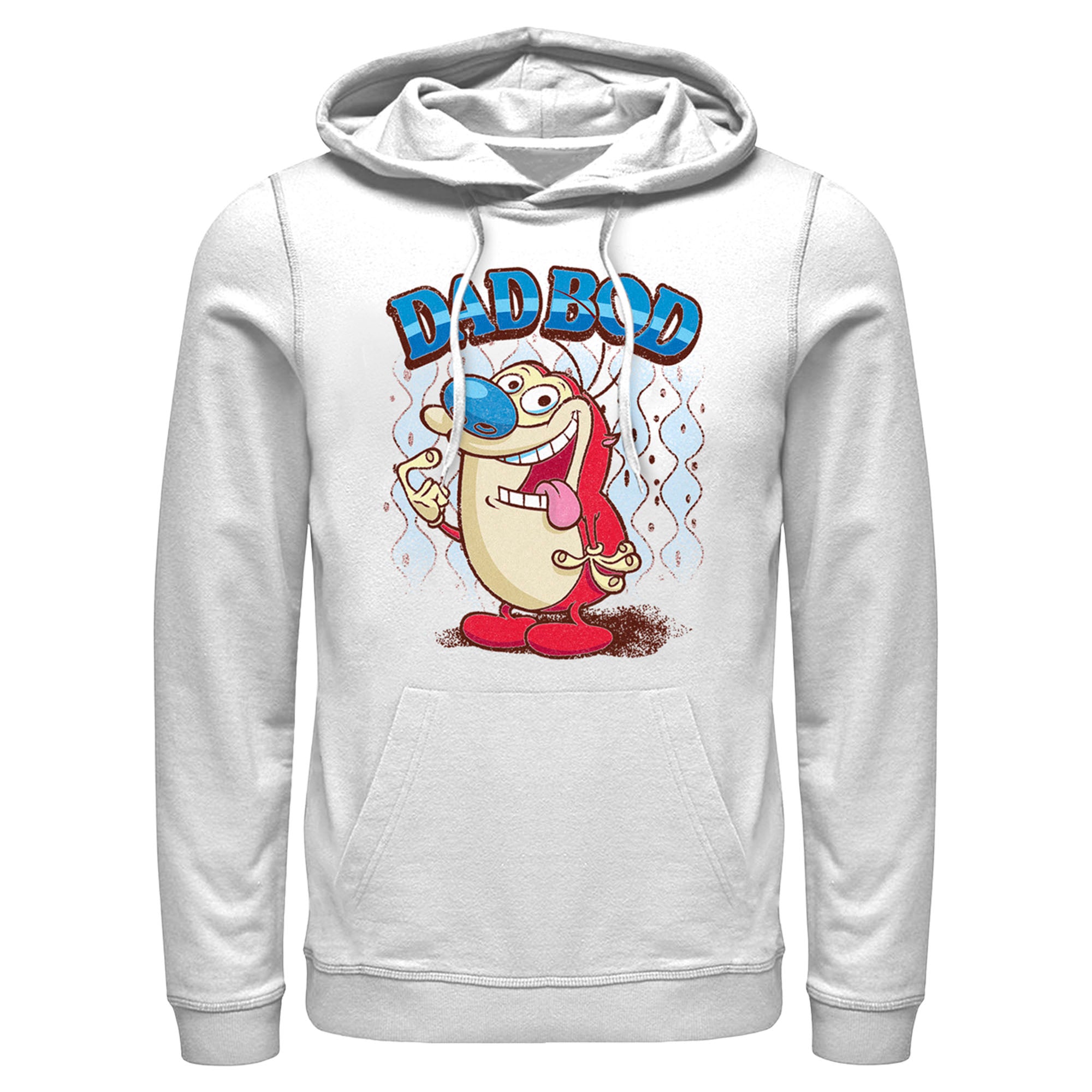 Men’S The Ren & Stimpy Show Dad Bod Stimpy Pull Over Hoodie