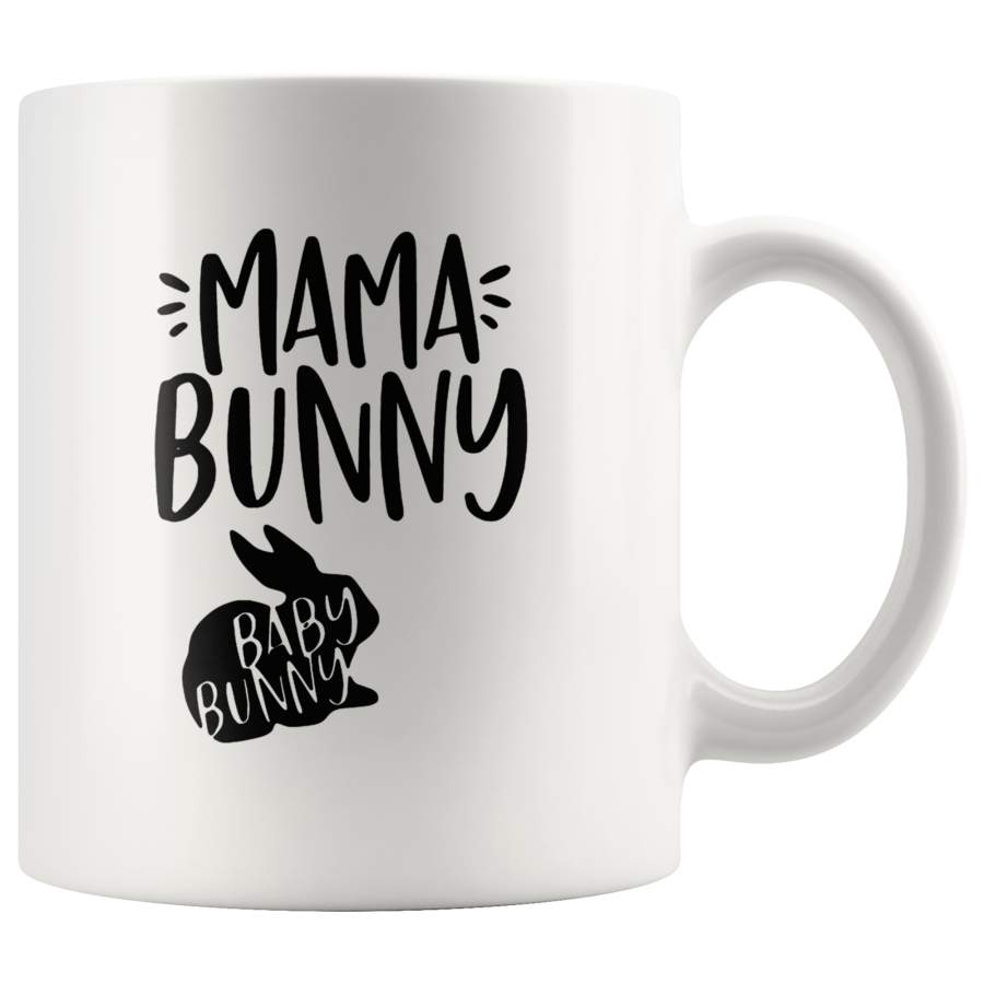 Mama baby bunny rabbit mom mother gift white coffee mug