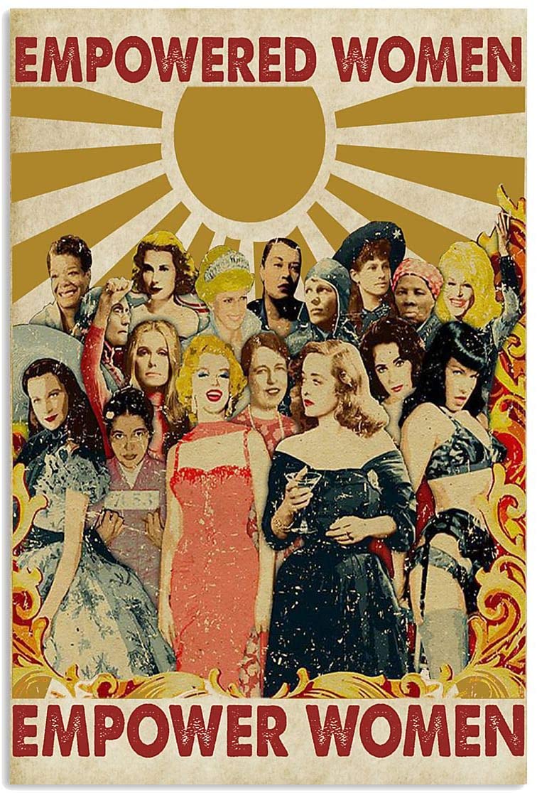 Vintage Women Feminism Empower Women Poster Art Print      Home Decor Gift For Men Women Family Friend On Birthday Xmas