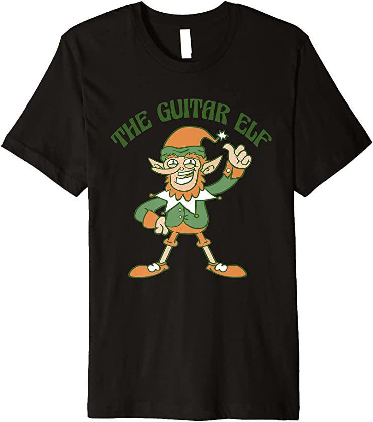 The Guitar Elf Cute Ugly Christmas Sweater Premium T-Shirt