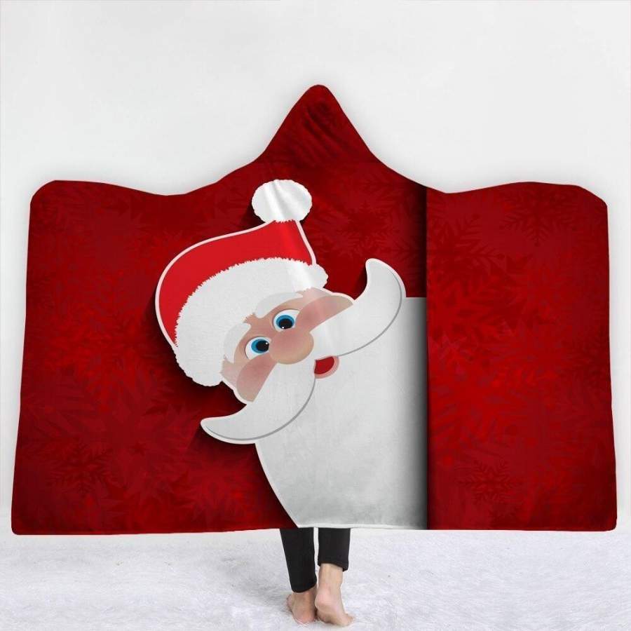 X-Mas Santa Hide And Seek Hooded Blanket Christmas Decoration Ideas Christmas Gift Ideas