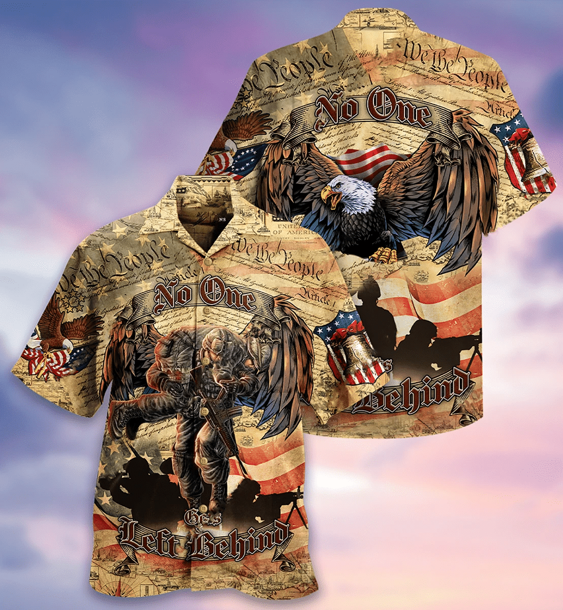 Eagle Veteran No One Left Behind Hawaii Aloha Shirts Kv Ha74225