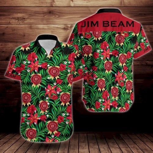 Jim Beam Tropical Flower Hawaii Shirt Ha26391