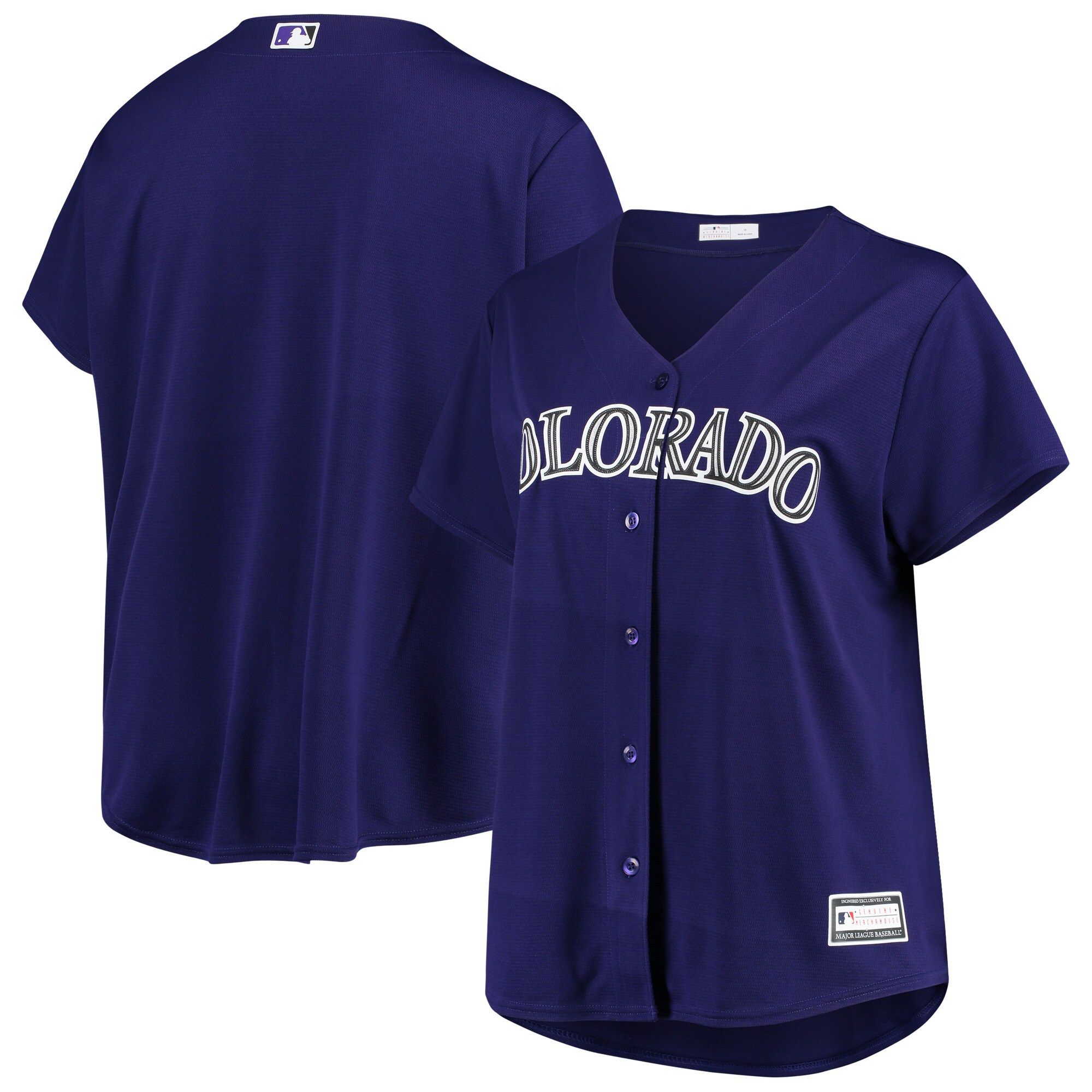 Women’S Purple Colorado Rockies Plus Size Alternate Replica Team Jersey