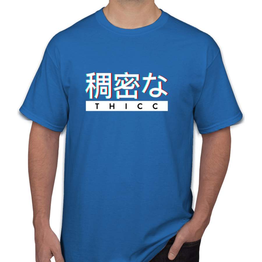 Aesthetic Japanese “THICC” Logo Men T-Shirt