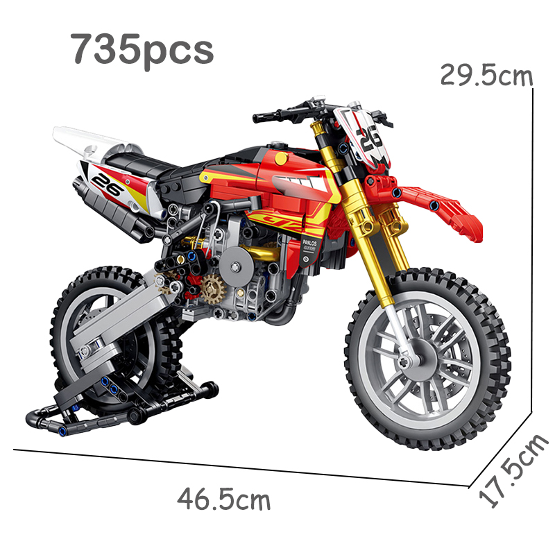 Technical Expert Famous Speed Racing Motorcycle Car Model Building Block Toys MOC Red Motorbike Vehicle Sets For Boys Kids Gifts alx