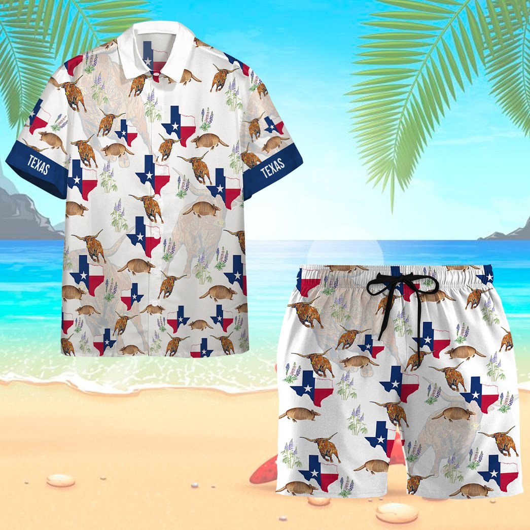 Texas All Over Printed Hawaii Shirt And Shorts Ha94458