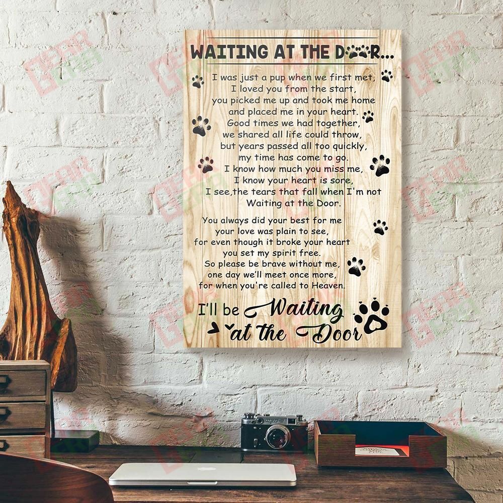 Canvas Art Prints I’Ll Be Waiting At The Door Dog Paw Vintage Canvas Elegant Canvas Home Decoration