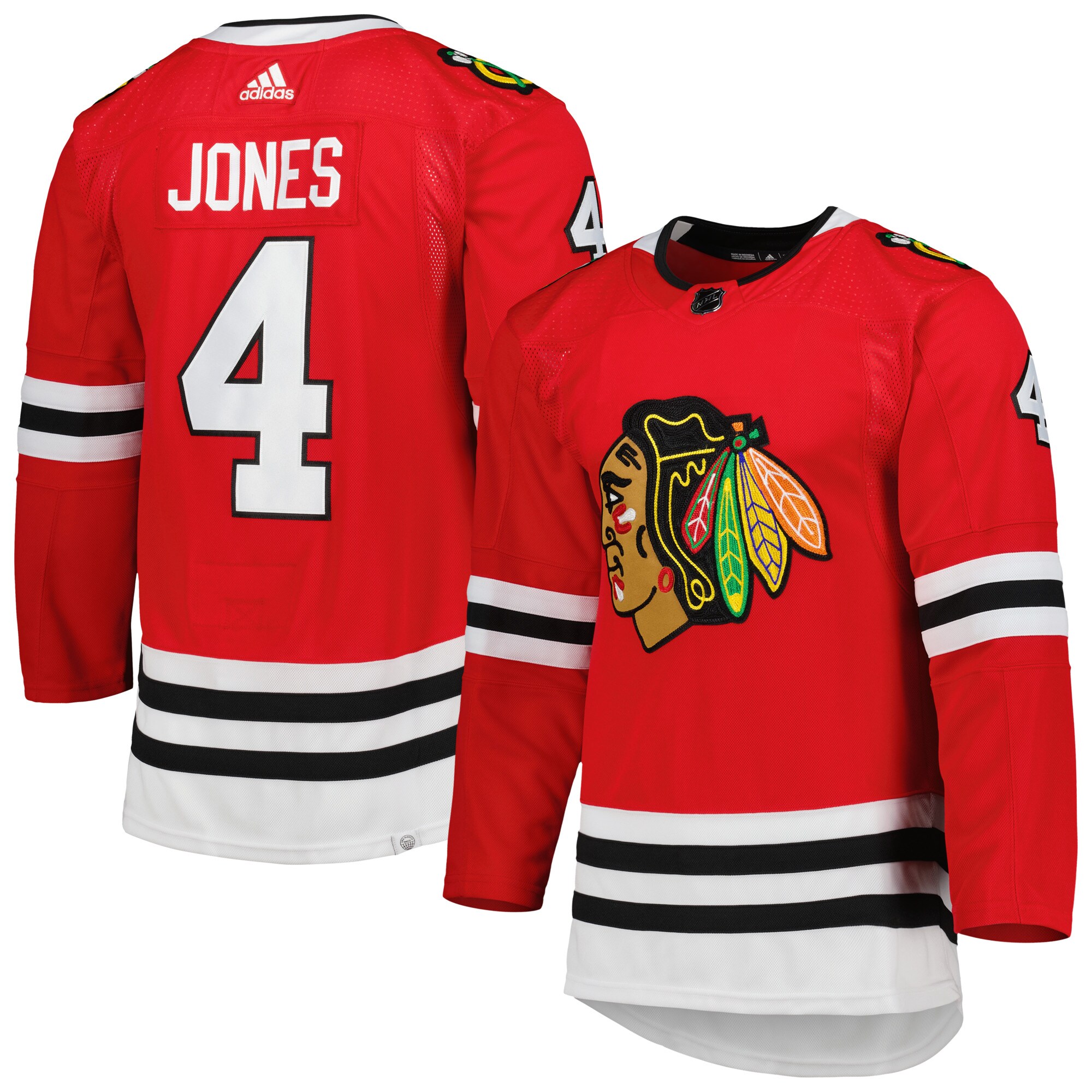 Men's Chicago Blackhawks Seth Jones adidas Red Home Primegreen Authentic Pro Player Jersey