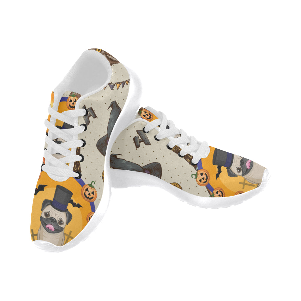 Pug Halloween White Sneakers Size 13-15 for Men