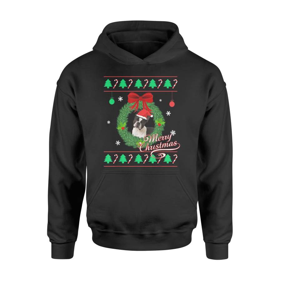 Ugly Christmas Sweater Boston Terrier T-Shirt – Standard Hoodie