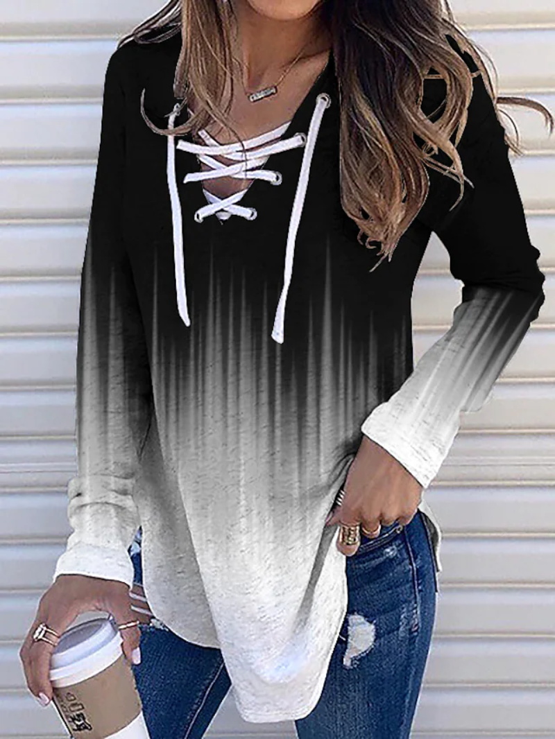 Y2K dress, 2022 new fashion women’s sweater, V-neck lace up sweater, simple love pattern fashion sweatshirt alx