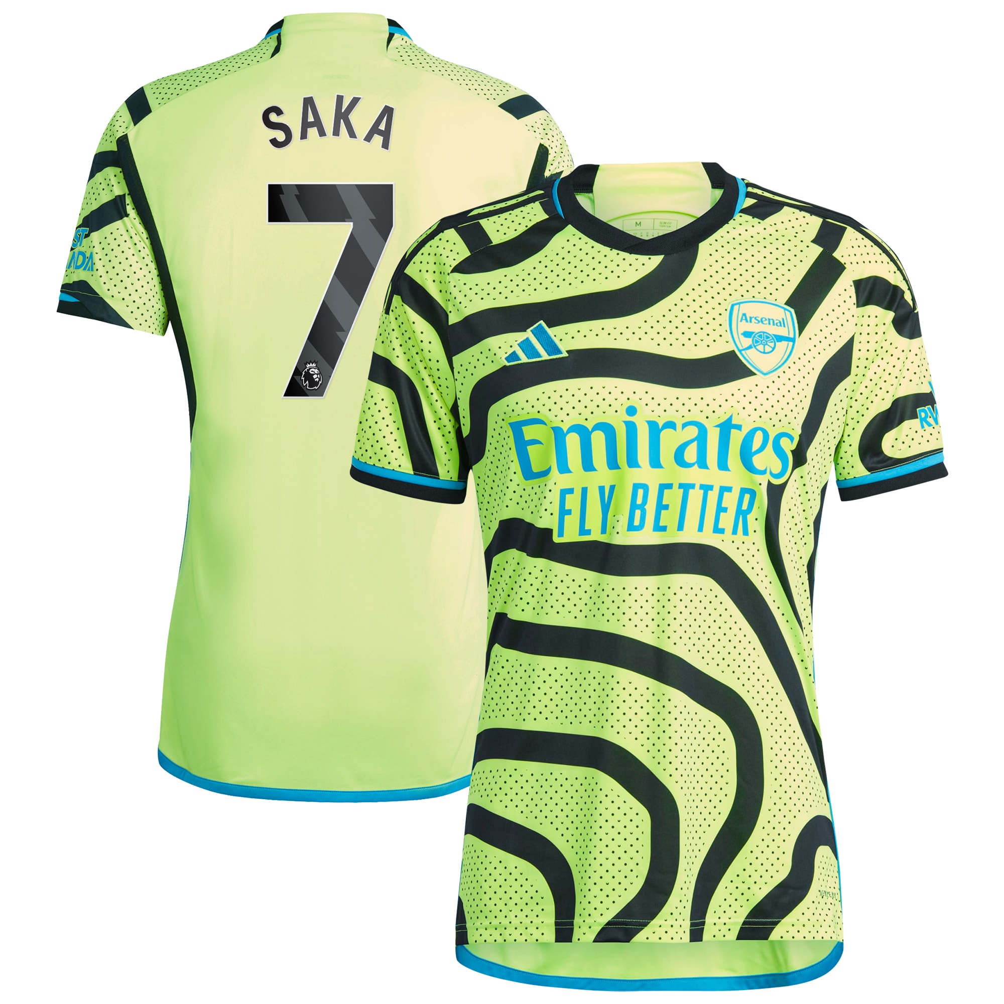 Bukayo Saka Arsenal 2023/24 Away Replica Player Jersey – Yellow