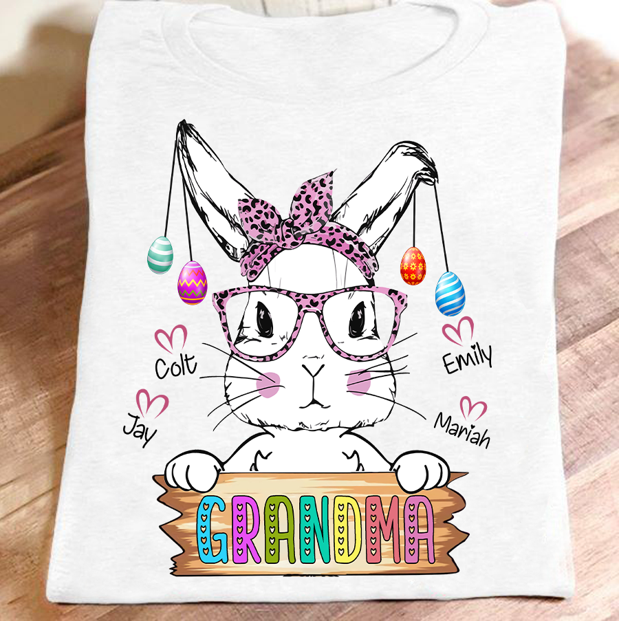 Apayprint – Grandma Bunny – Easter, Grandkid’s Name | Personalized T-Shirt, Hoodie,Mug