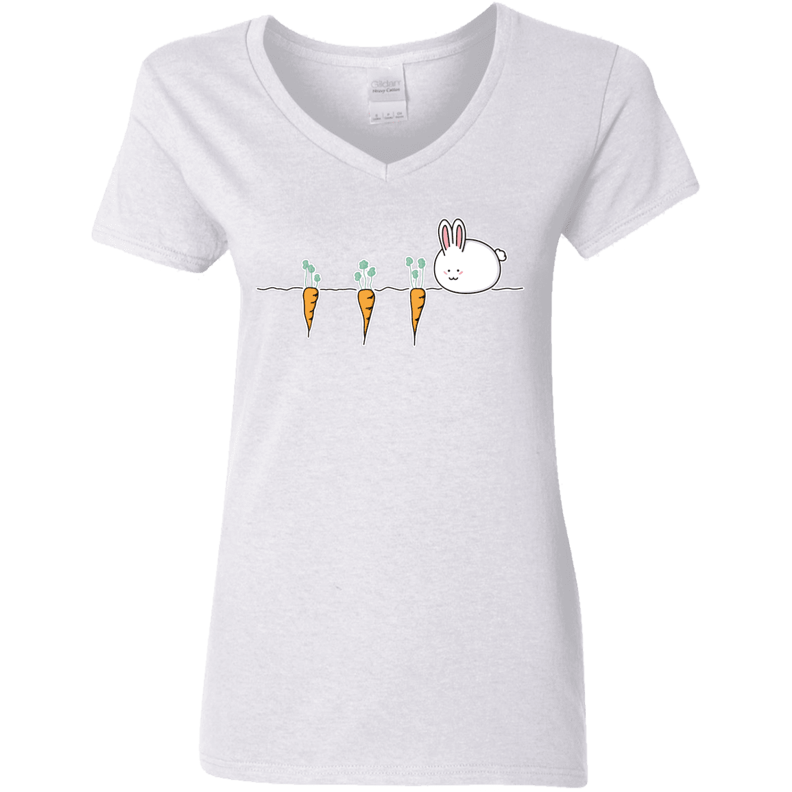 Kawaii Rabbit And Carrots Women’S V-Neck T-Shirt