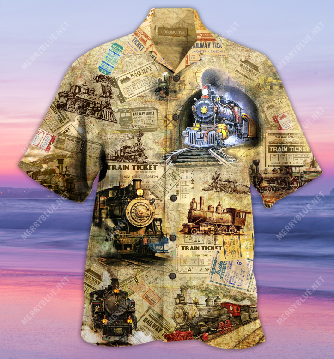 Amazing Train Locomotive Unisex Hawaiian Shirt