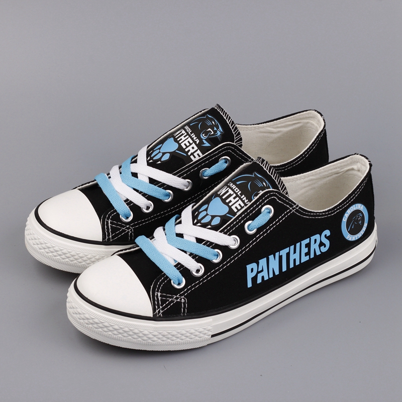 Carolina Panthers Shoes Style #1 Low Top Canvas Shoes Sport Sneakers