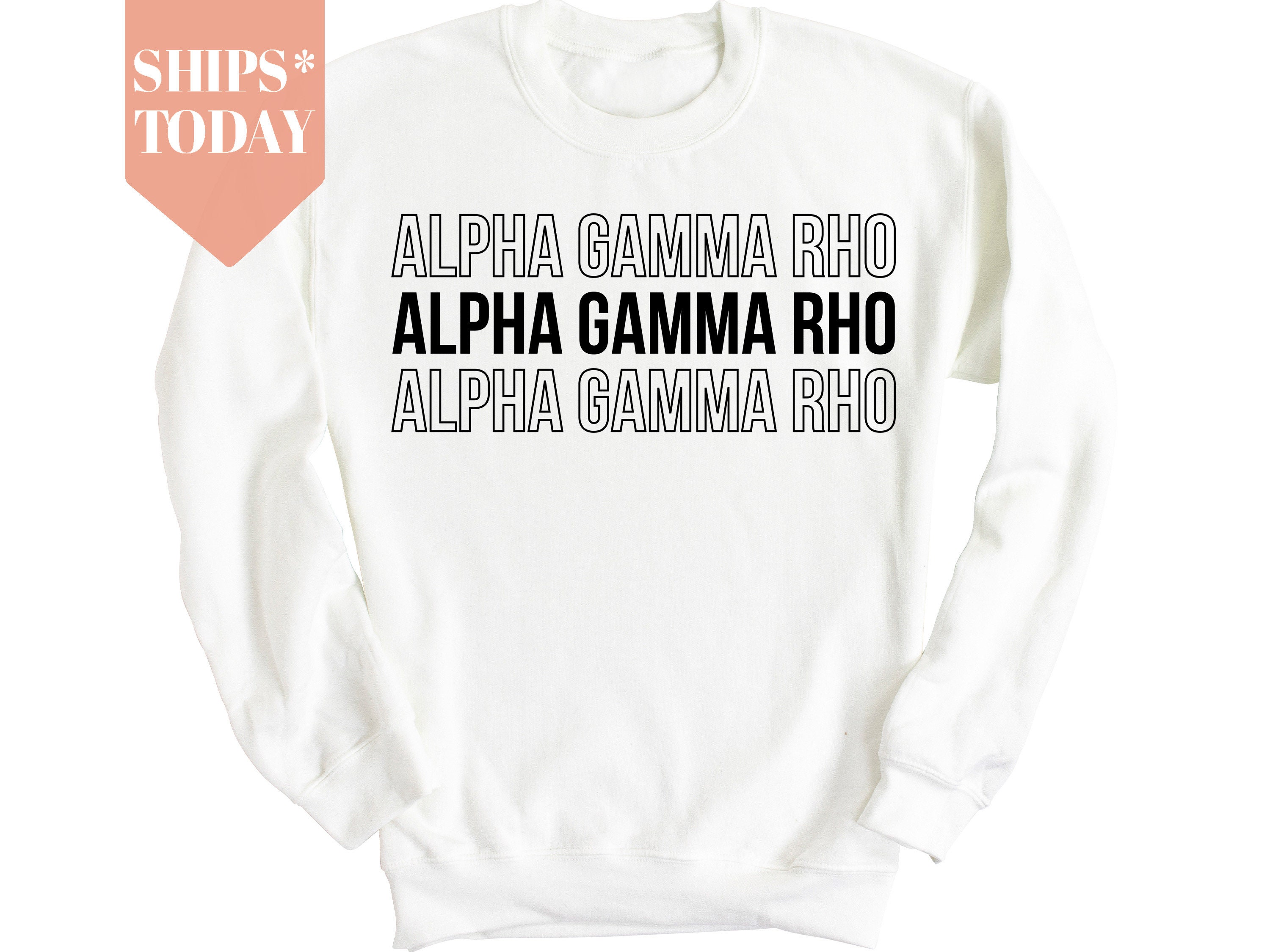 Alpha Gamma Rho Mirror Outline Fraternity Sweatshirt | AGR Hoodie | Fraternity Apparel | Rush Sweatshirt | Initiation Gift _ 1432g