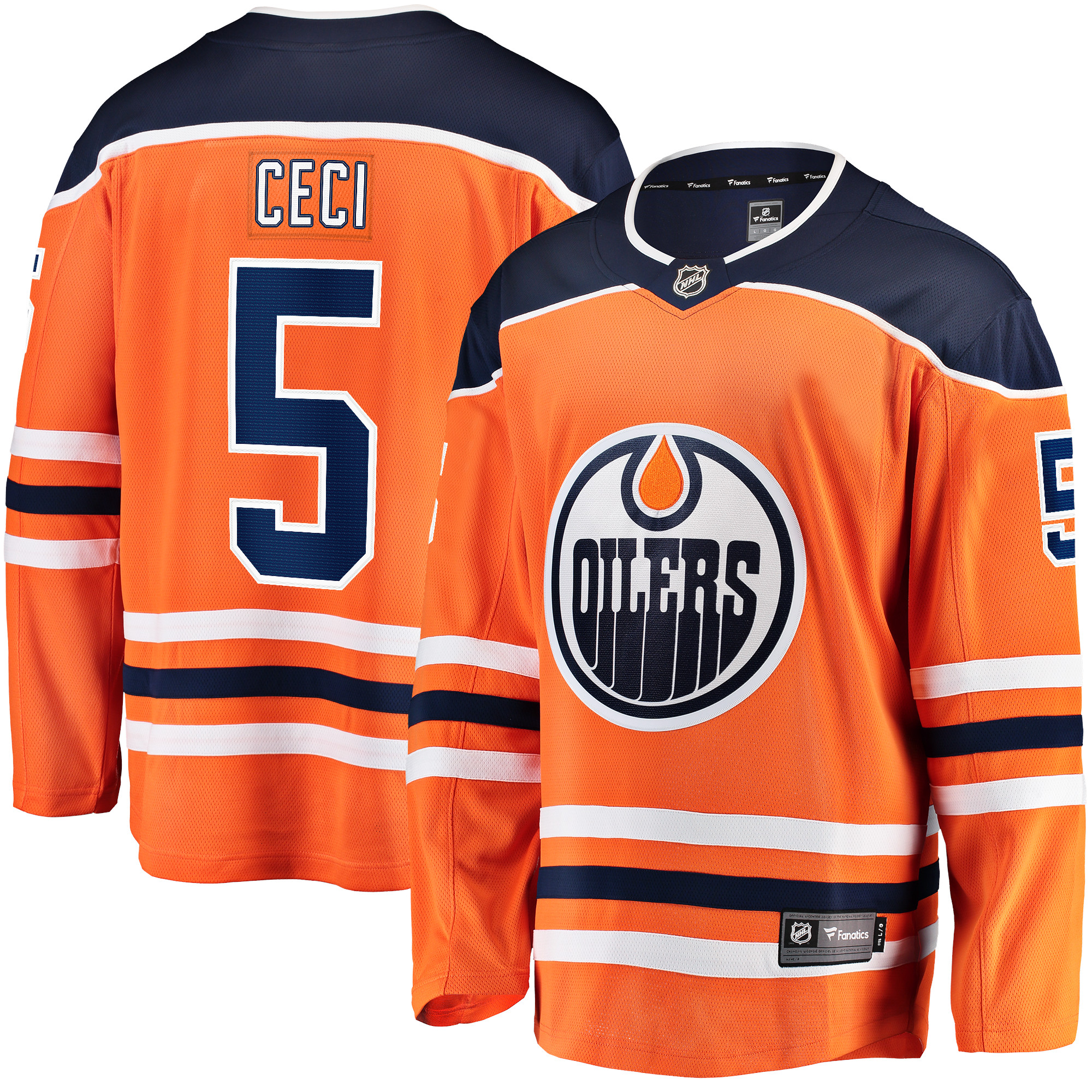 Men's Edmonton Oilers Cody Ceci Orange Home Breakaway Player Jersey