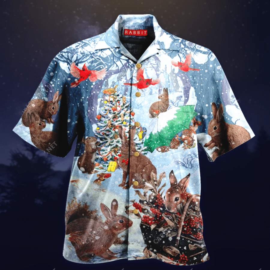 Hawaii Aloha Shirts Rabbits On Unisex Print Short Sleeve Casual Shirt Ha37247