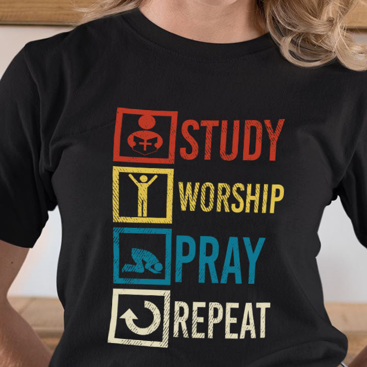 Study Workship Pray Repeat Standard/Premium T-Shirt