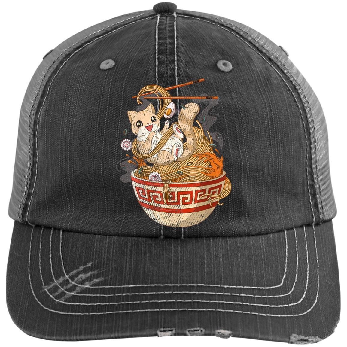 Custom Hat Cute Cat Ramen Tee Kawaii Anime Cats Kitten Lover Gift