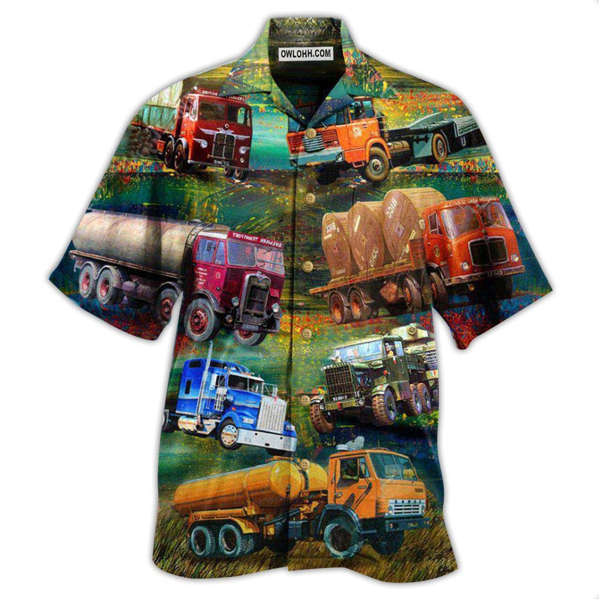 Truck Once A Trucker Always A Trucker In The Fresh Garden – Hawaiian Shirt  – Owl Ohh