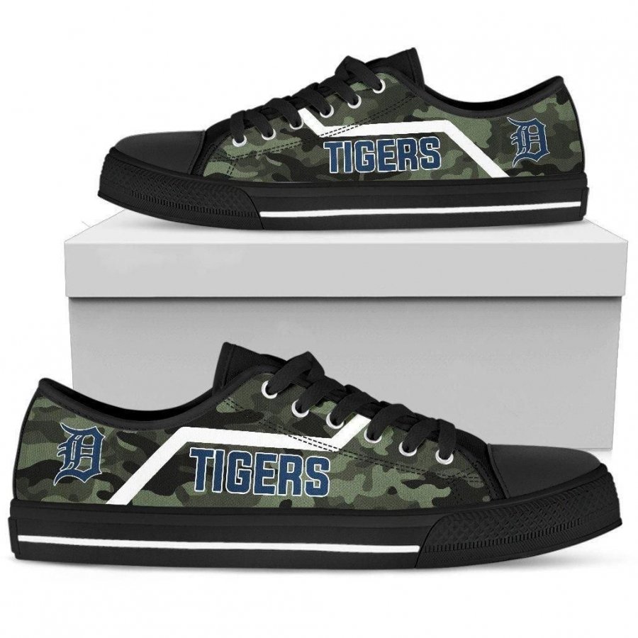 Simple Camo Detroit Tigers Low Top Shoes #354