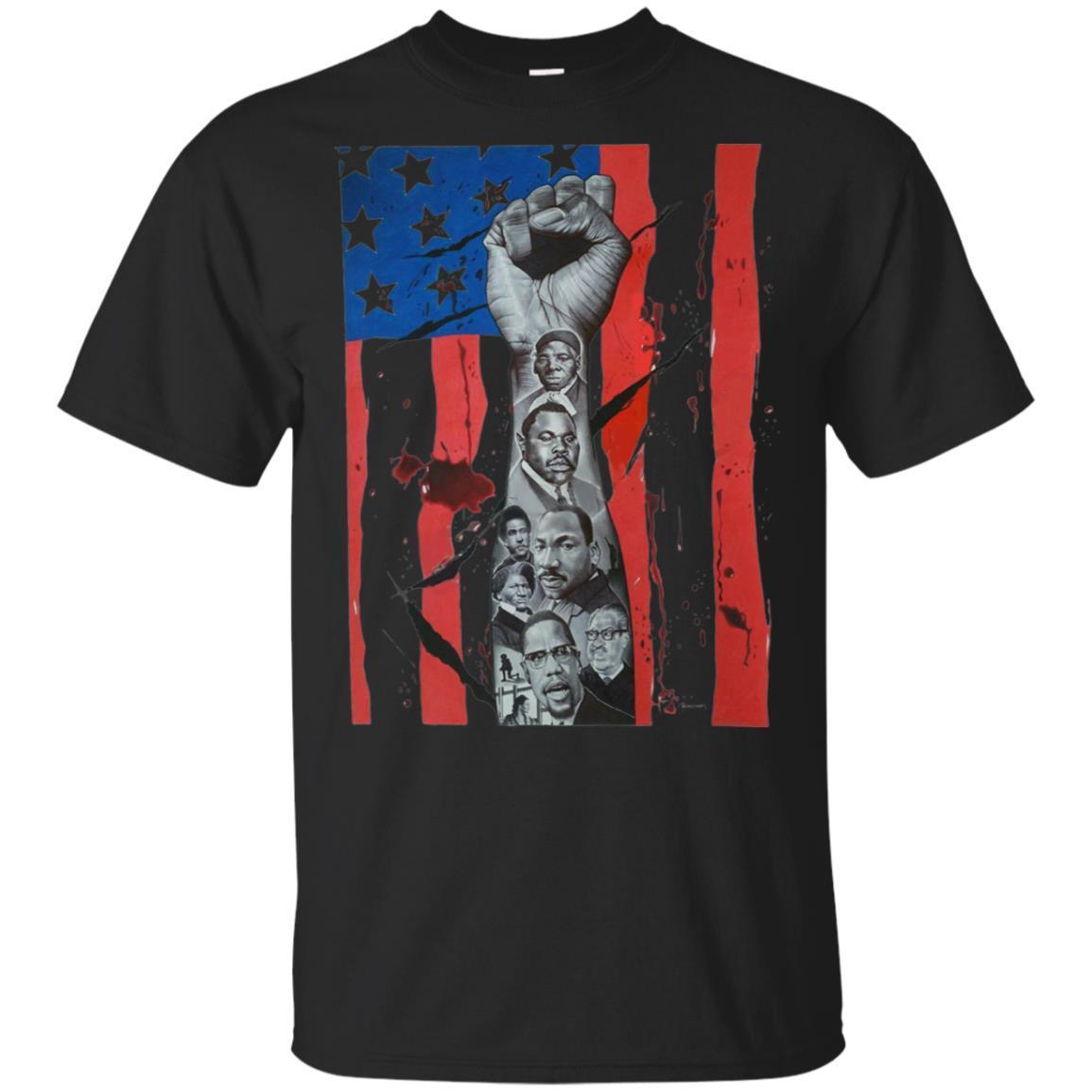 African American T-Shirt America Flag Graphic Design For Pro Black Men