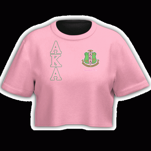 Alpha Kappa Alpha Founded 1908 Light Pink Crop Top T Shirt